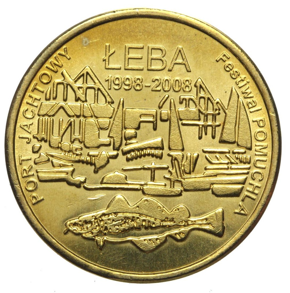 Łeba - moneta - 4 Łeb 2008 - Port JACHTOWY