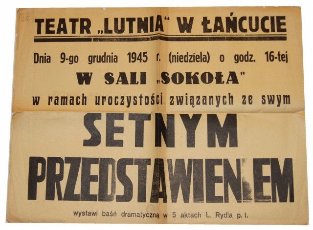 Teatr Lutnia w Łańcucie [Afisz teatralny / 1945]