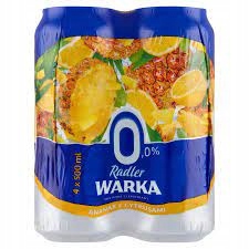 PIWO WARKA RADLER 0% Ananas z Cytrusami 0,5l 4szt