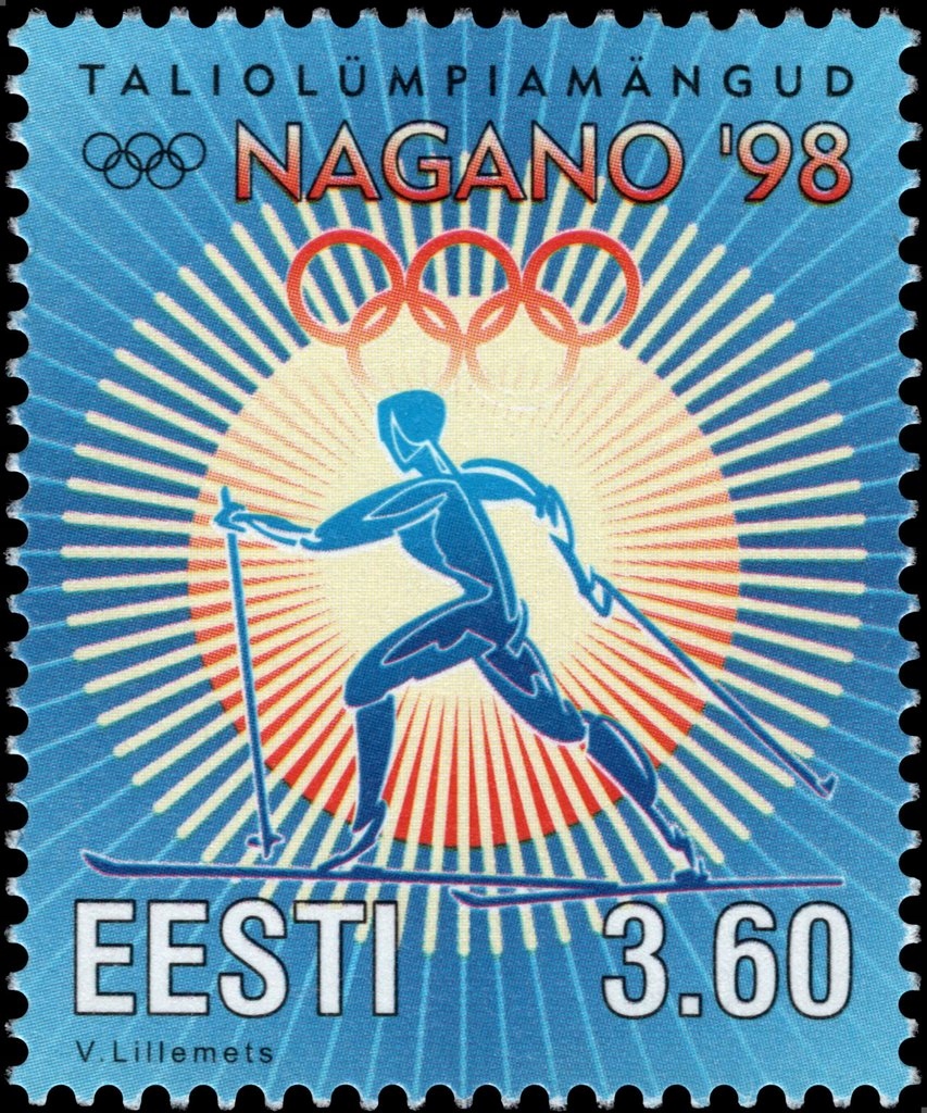 Estonia 1998 Znaczek 316 ** sport Olimpiada igrzyska olimpijskie narty