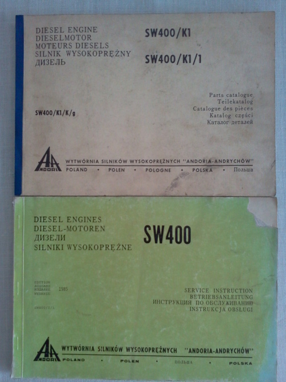 Katalog + instrukcja obsługi silnika SW 400