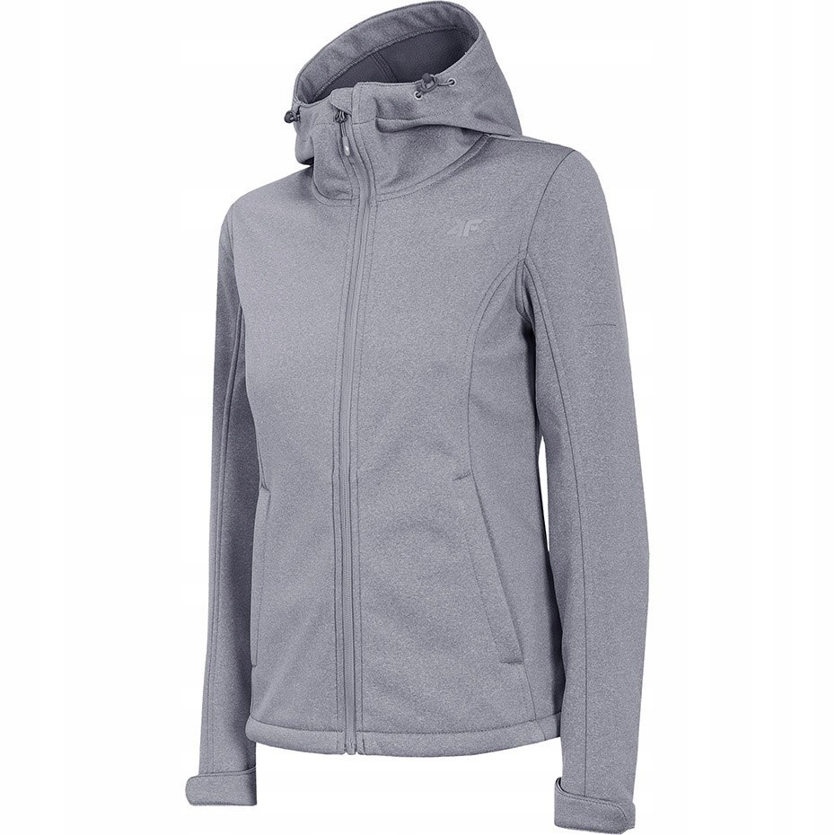 Kurtka damska softshell 4F jasny szary melanż L