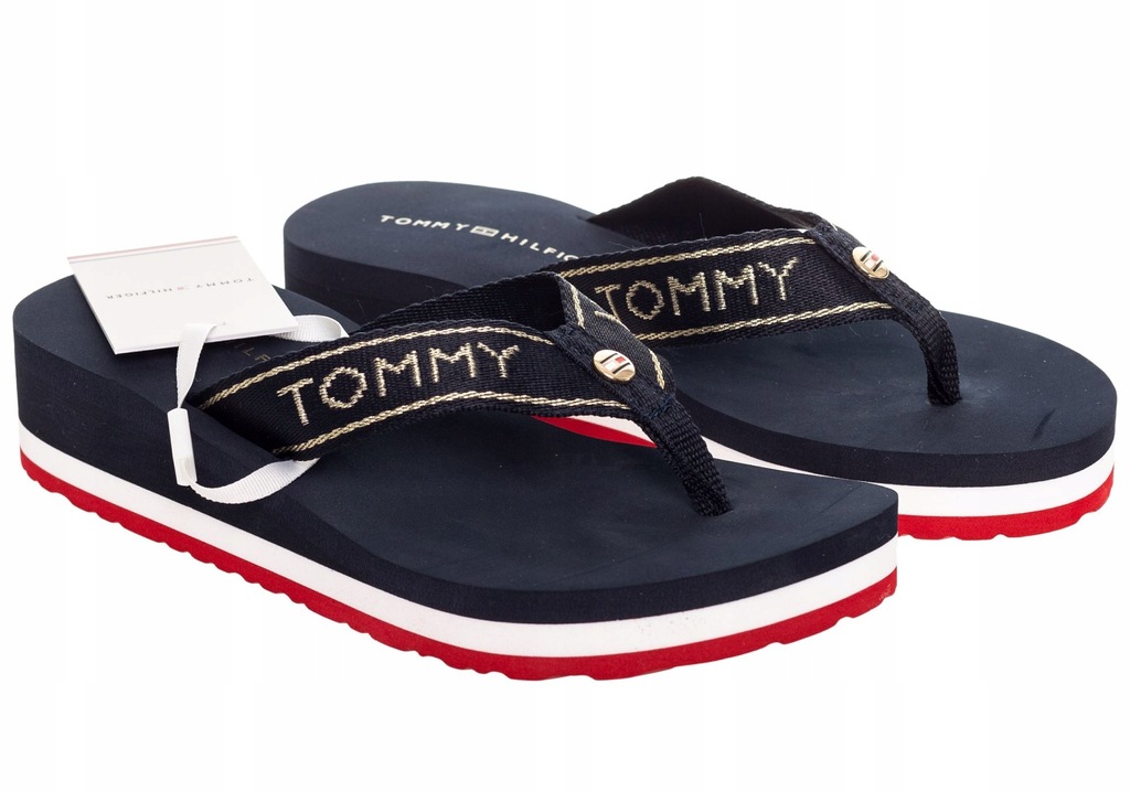 TOMMY HILFIGER JAPONKI KLAPKI DAMSKIE NAVY r. 40