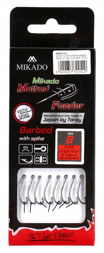 Method Feeder Rig Barbed 8xNr12/0,23mm/10cm/Trans