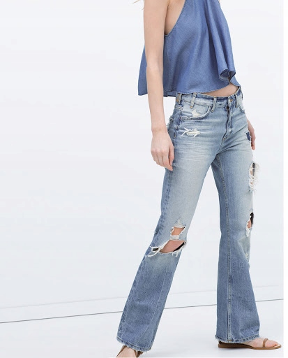 ZARA Luksusowe SPODNIE JEANSY lata 70 M 38