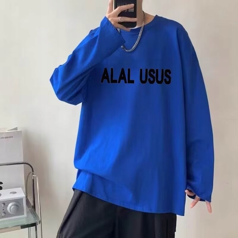 Koszulka z długim rękawem Modna koszulka bazowa z nadrukiem Luźna koszulka