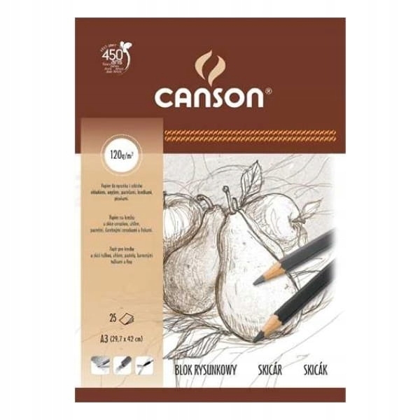 Blok rysunkowy Canson A3 biały 25 120 g