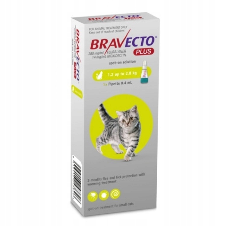 BRAVECTO + KOTA 1,2-2,8 KG PCHŁY/KLESZCZE/ROBAKI - 9073150980 ...