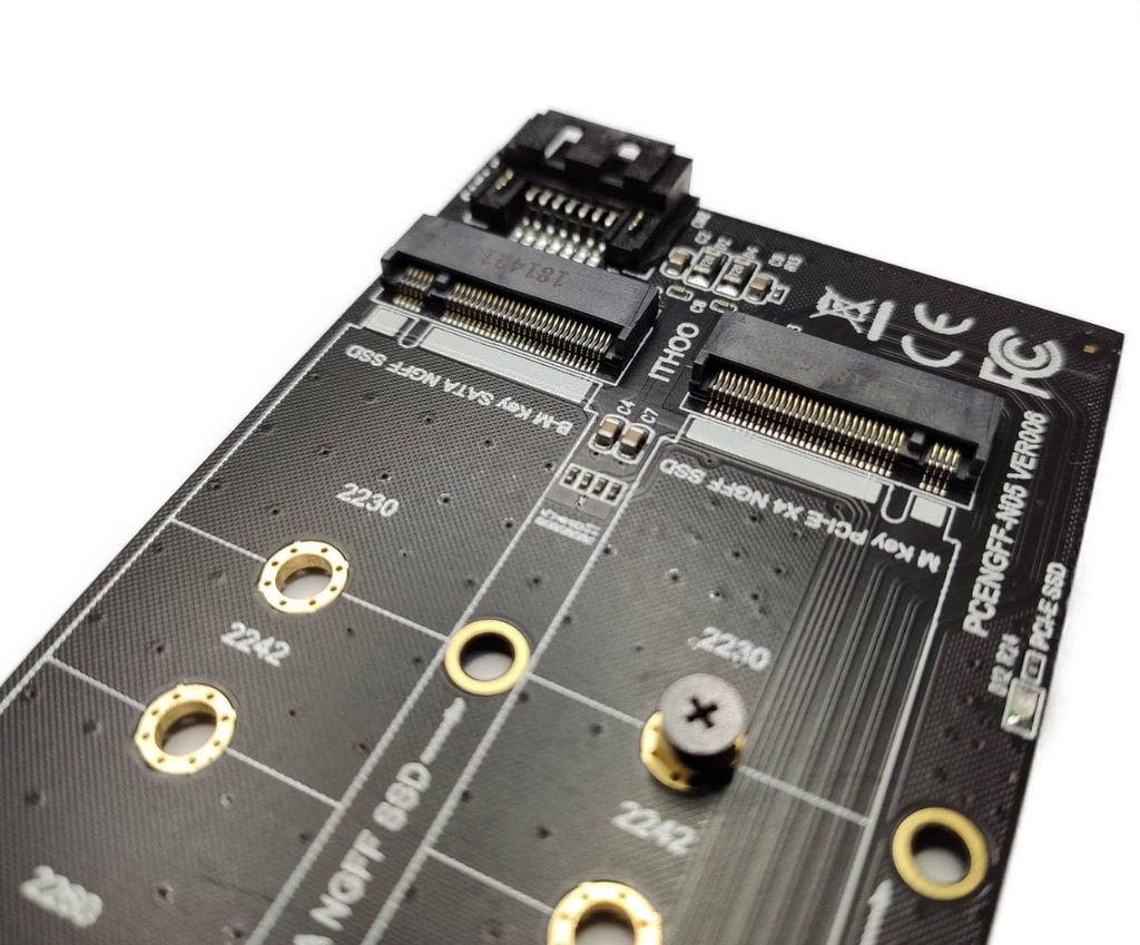 Купить Адаптер m.2 DUAL NVME SATA M.2 PCI-e 2210 мм: отзывы, фото, характеристики в интерне-магазине Aredi.ru