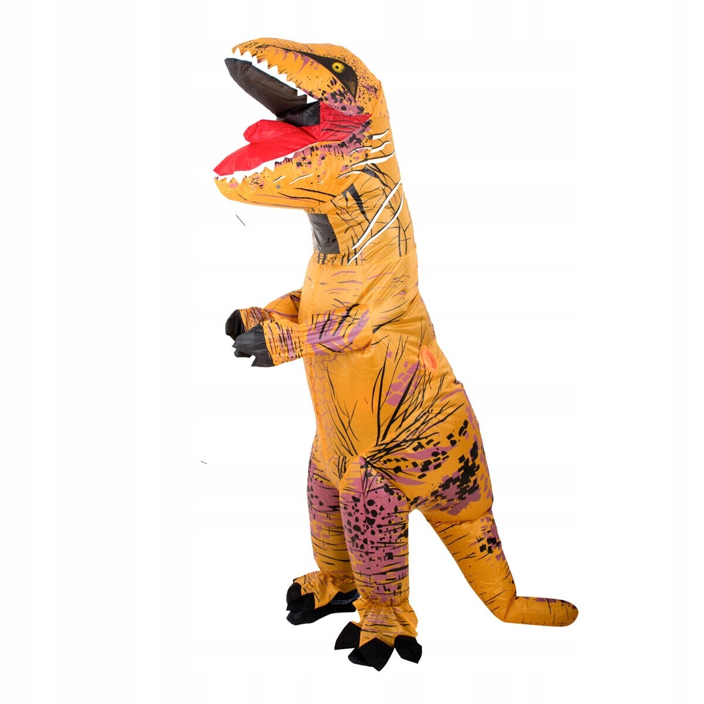 KOSTIUM STRÓJ DMUCHANY DINOZAUR T-REX GIGANT BRĄZOWY 1.5-1.9M