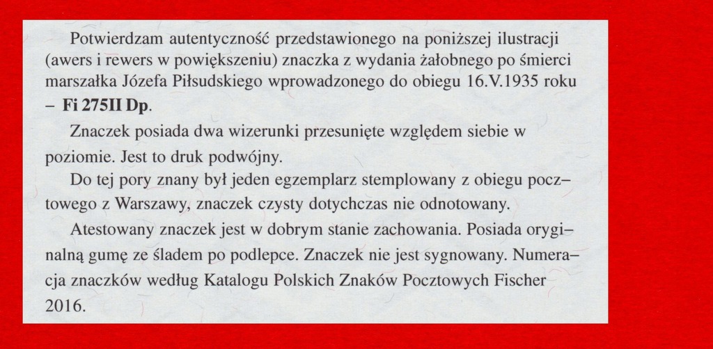 Купить 275 II Д.п. Пилсудского БЛАД фотосертификат с двойной печатью: отзывы, фото, характеристики в интерне-магазине Aredi.ru