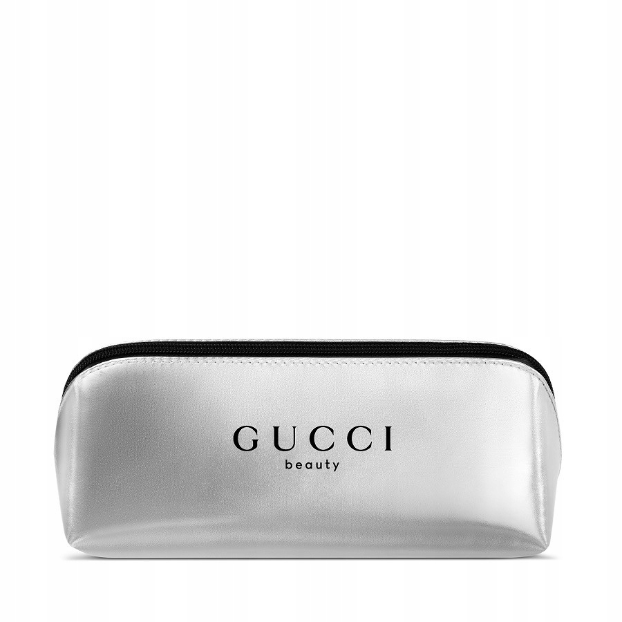 GUCCI BEAUTY SREBRNA KOSMETYCZKA BŁYSZCZĄCA ZASUWANA NA SUWAK