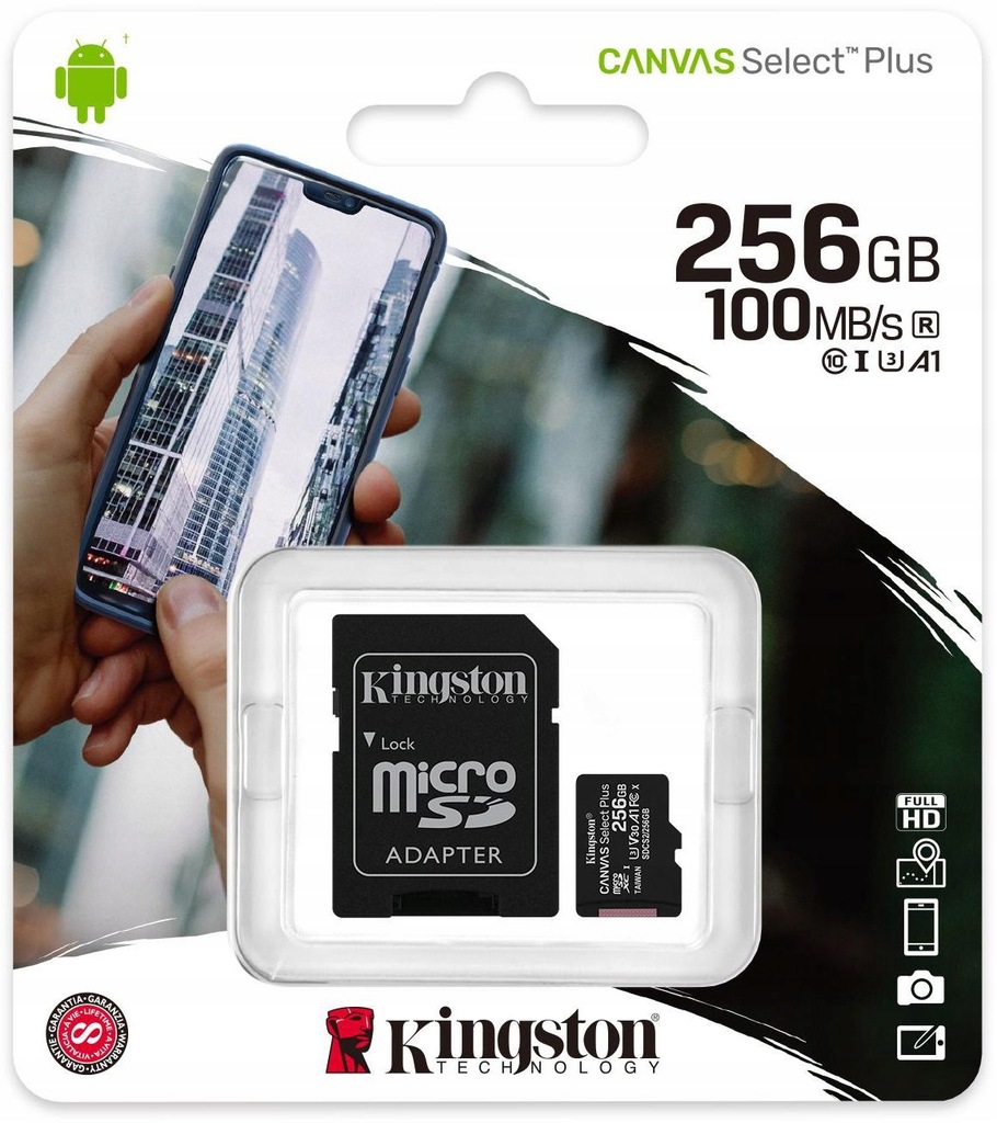 Karta pamięci Kingston Canvas Plus 256GB + Adapter