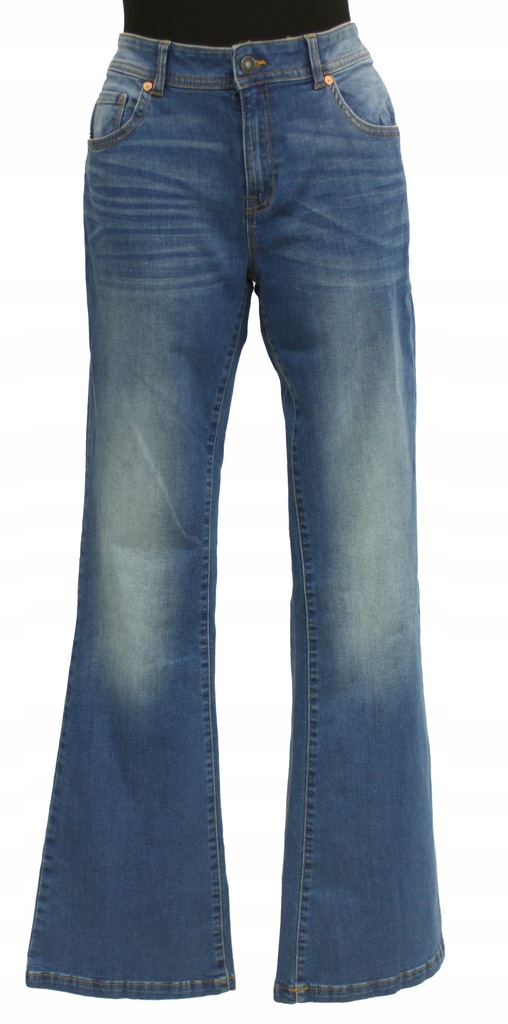 Spodnie jeansy wysoki stan BENETTON dzwony 31