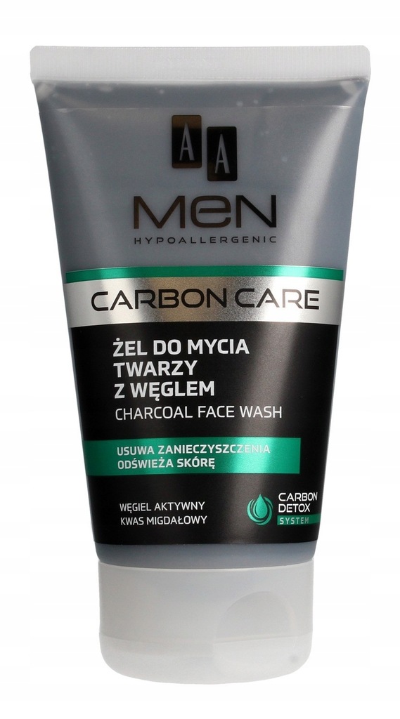 AA Men Carbon Care Żel do mycia twarzy z węglem 1