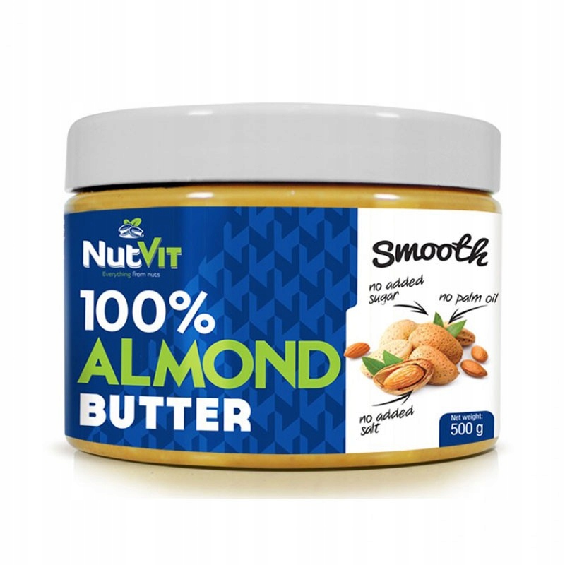 NutVit 100% Almond Butter Smooth 500g MASŁO MIGDAŁ