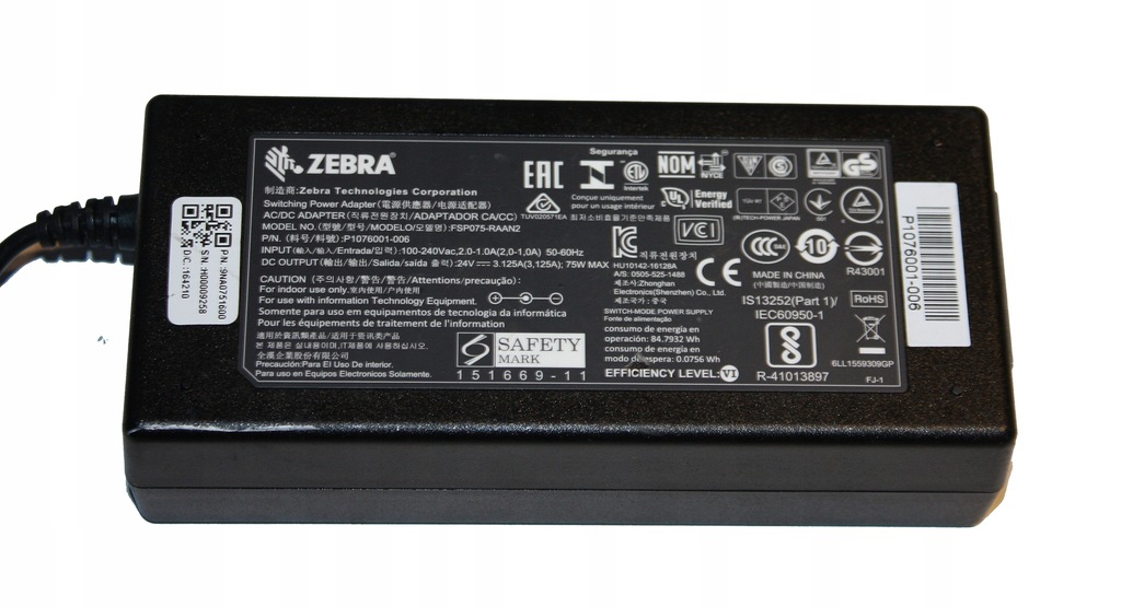 Купить Блок питания принтера Zebra 24 В, 4,17 А, 100 Вт.: отзывы, фото, характеристики в интерне-магазине Aredi.ru