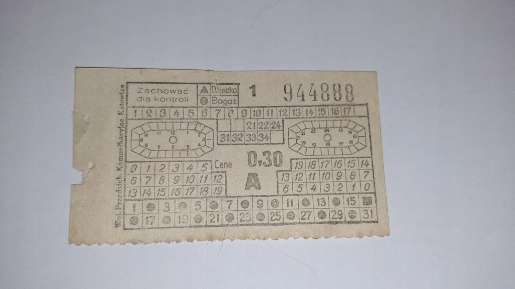 BILET WPK KATOWICE 0,30zł (1) LATA 50-TE PRL