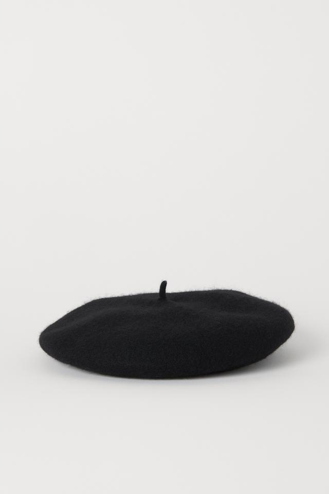 Nowy wełniany beret H&M czarny