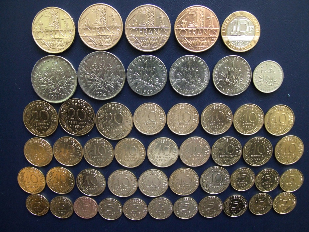 Francja – zestaw 49 monet