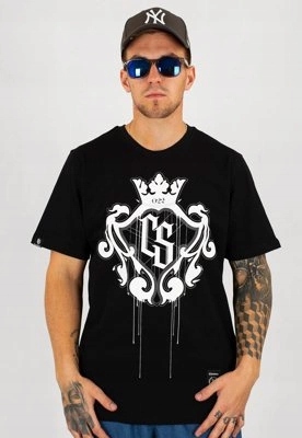 T-shirt Ciemna Strefa CS Duży Herb czarno biały