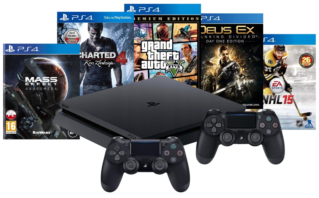 Купить ТОНКАЯ КОНСОЛЬ PS4 1 ТБ + 2 PAD V2 + 5 ИГР: отзывы, фото, характеристики в интерне-магазине Aredi.ru