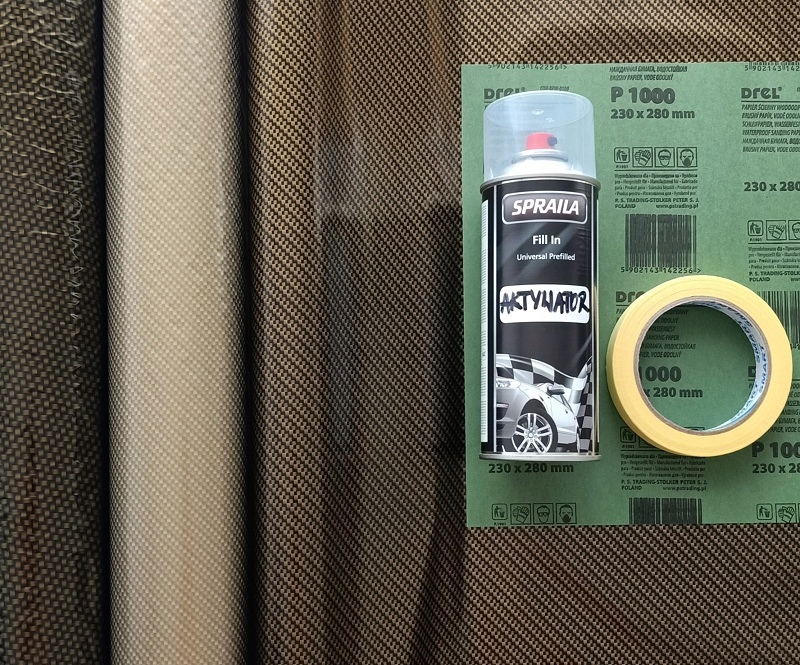 Hydrografika folia zestaw start KARBON ZŁOTY