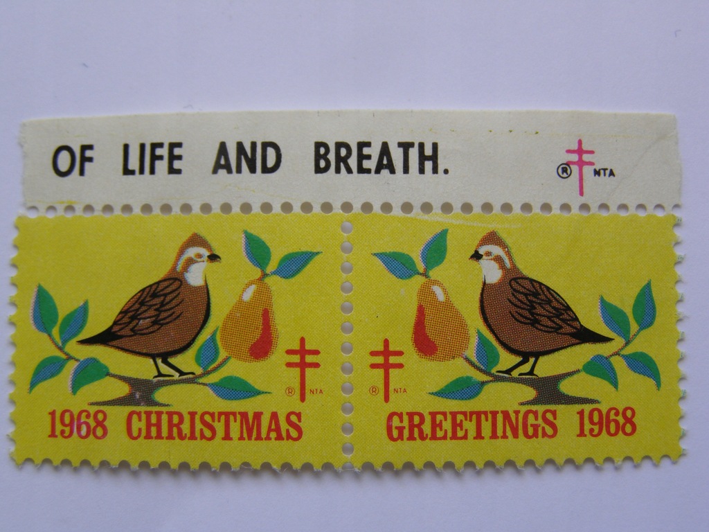 USA Walka z gruźlicą - zalepka Boże Narodzenie 68'
