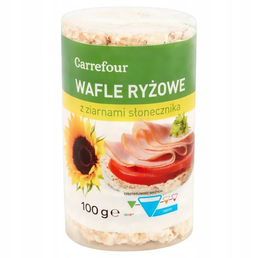 Carrefour Wafle ryżowe z ziarnami słonecznika 100