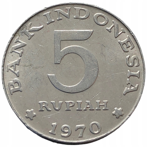 43627. Indonezja - 5 rupii - 1970r.