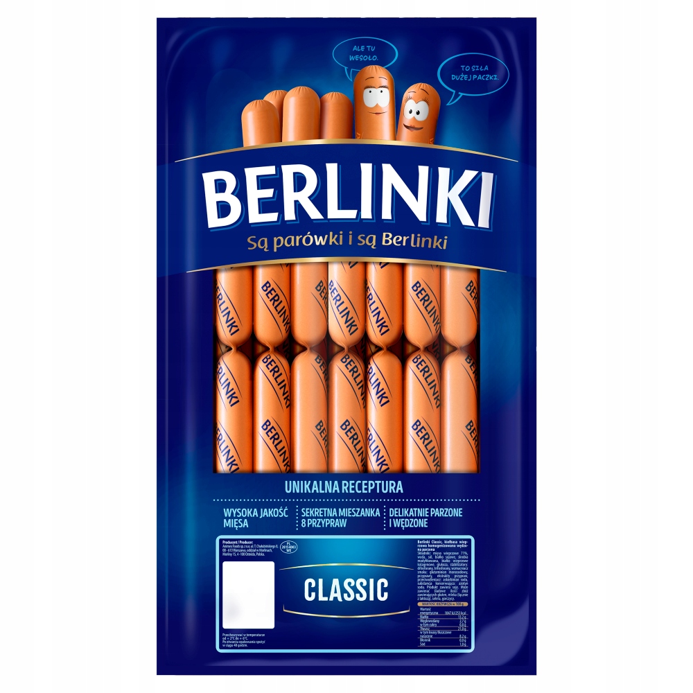 Berlinki Classic Parówki 1,5 Kg