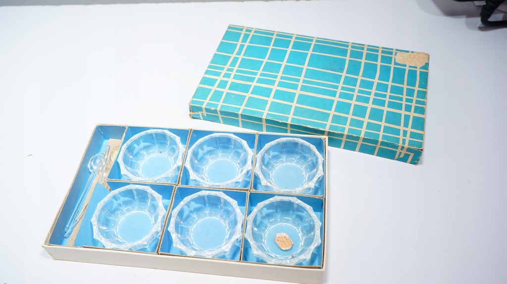 Bohemia Komplet miseczek Miski Do Kawioru z szklanymi łyżeczkami