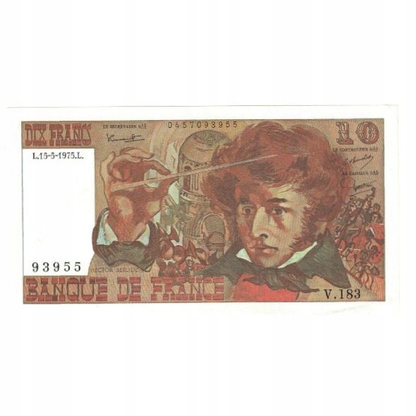 Francja, 10 Francs, Berlioz, 1975, P. A.Strohl-G.B