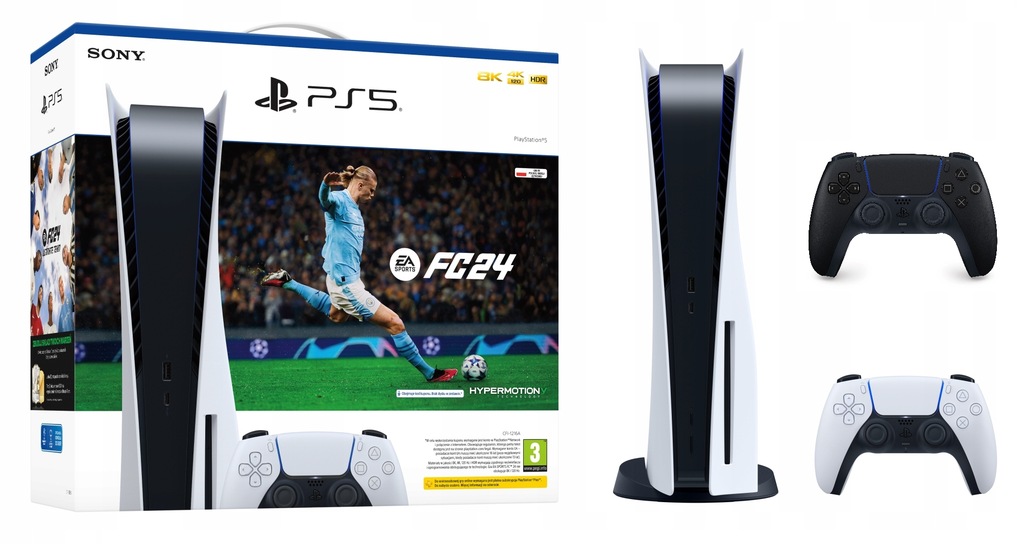 PlayStation 5 + 2x DualSense + EA SPORTS FC 24 PS5 [ZESTAW LIMITOWANY]