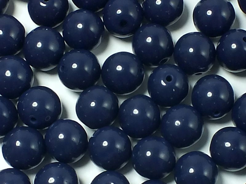 Round Beads Dark Navy Blue 8 mm - 10 sztuk