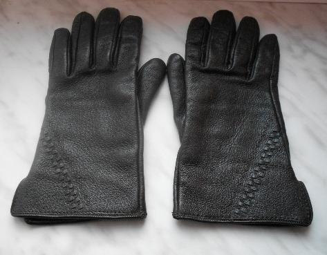 Brązowe rękawiczki ze skóry naturalnej