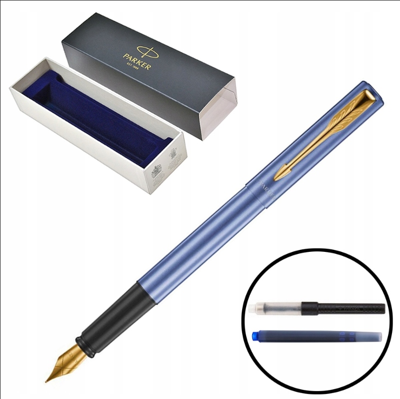 PIÓRO WIECZNE PARKER VECTOR NIEBIESKIE XL + TŁOCZEK WYPOSAŻENIE BIURA BLUE