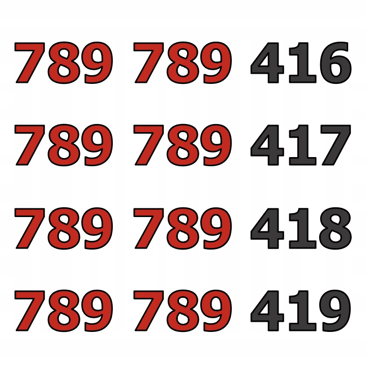 789 789 416 + 417 + 418 + 419 ZŁOTY ŁATWY NUMER Starter Orange Karta SIM x4