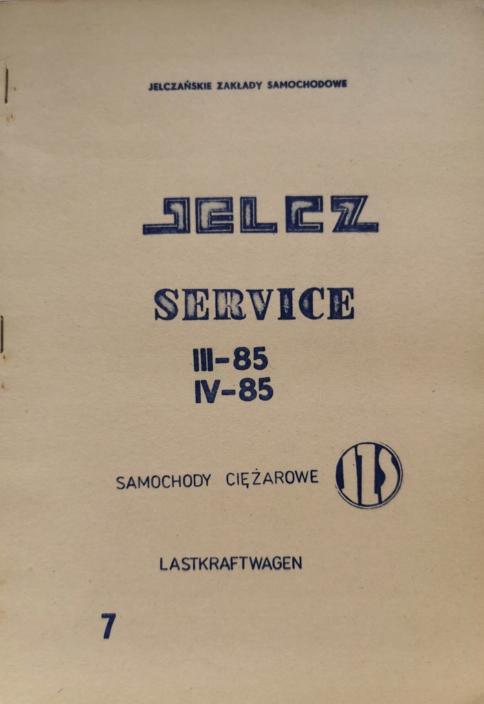 JELCZ Service III-85 IV-85 Samochody ciężarowe