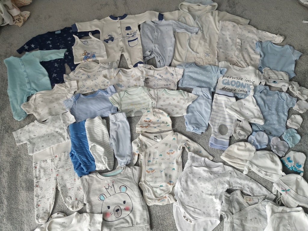 Mega zestaw ubrań dla chłopca wyprawka noworodka