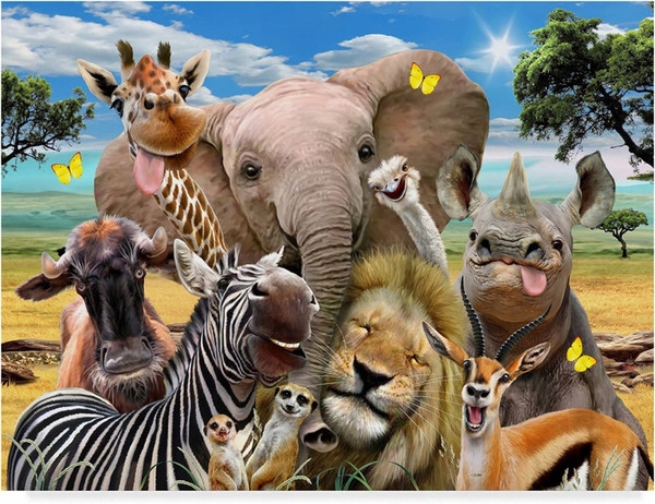 Diamentowa mozaika Zwierzęta safari