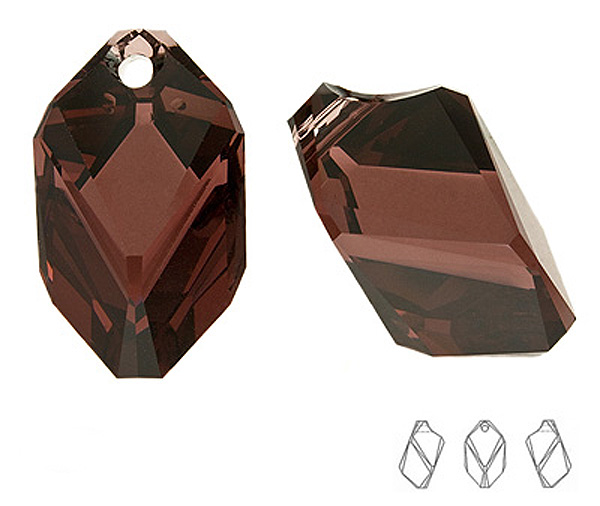 6650 Swarovski Cubist 22mm Burgundy