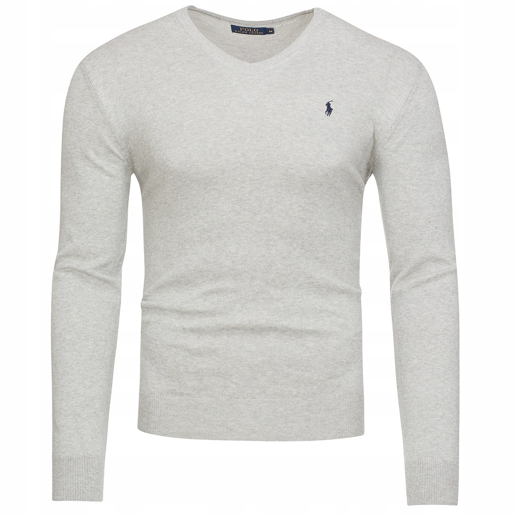 SWETER MĘSKI RALPH LAUREN V-NECK SZARY /M