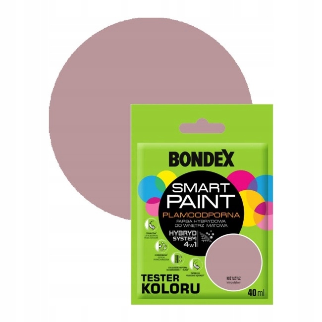 Tester farby Bondex Smart Paint róż tuż tuż 40