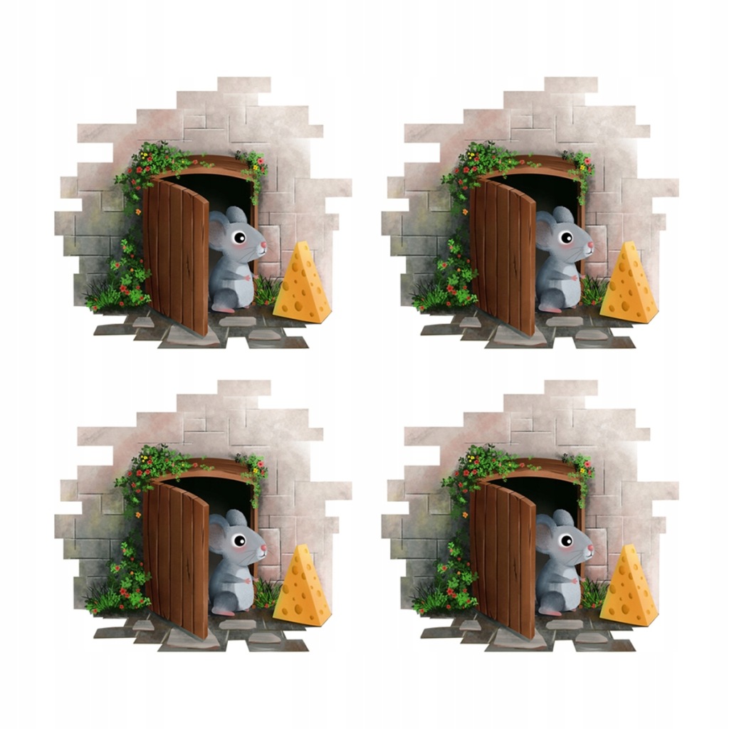 NAKLEJKI ŚCIENNE Z KRESKÓWKOWĄ MYSZKĄ WODOODPORNE I DELIKATNE