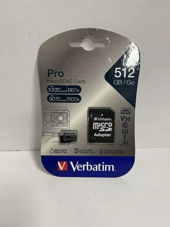 KARTA PAMIĘCI VERBATIM 512GB MICROSDXC PRO 90MB/S