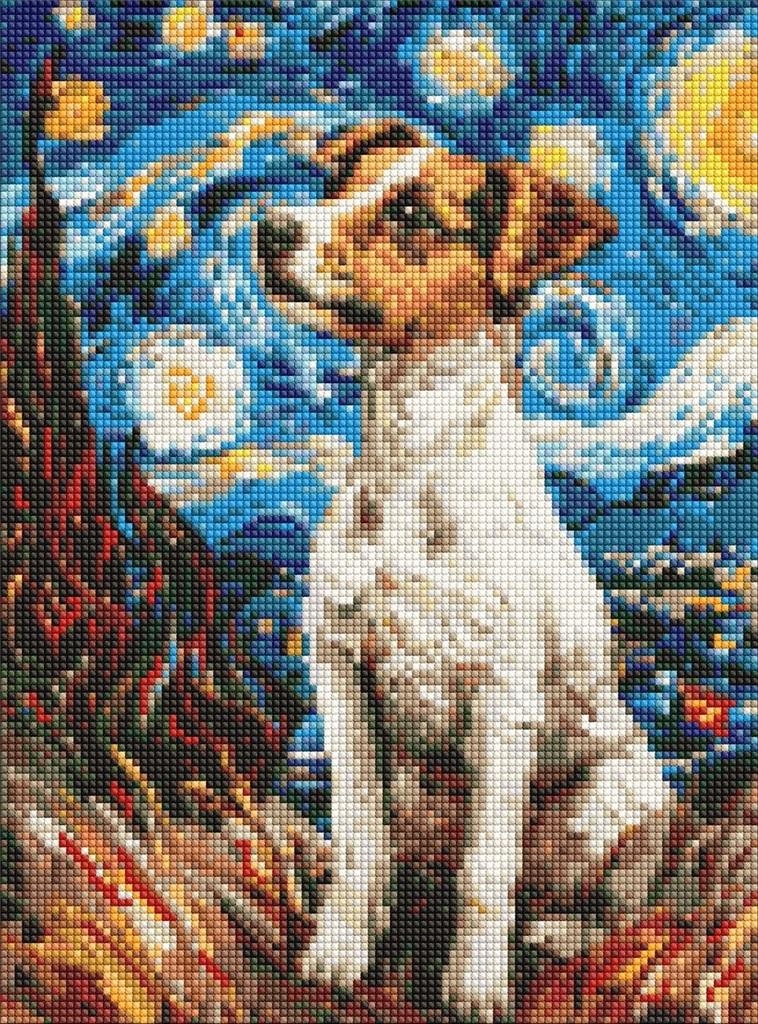 DIAMENTOWA MOZAIKA - MAGICZNY JACK RUSSELL 30X40CM