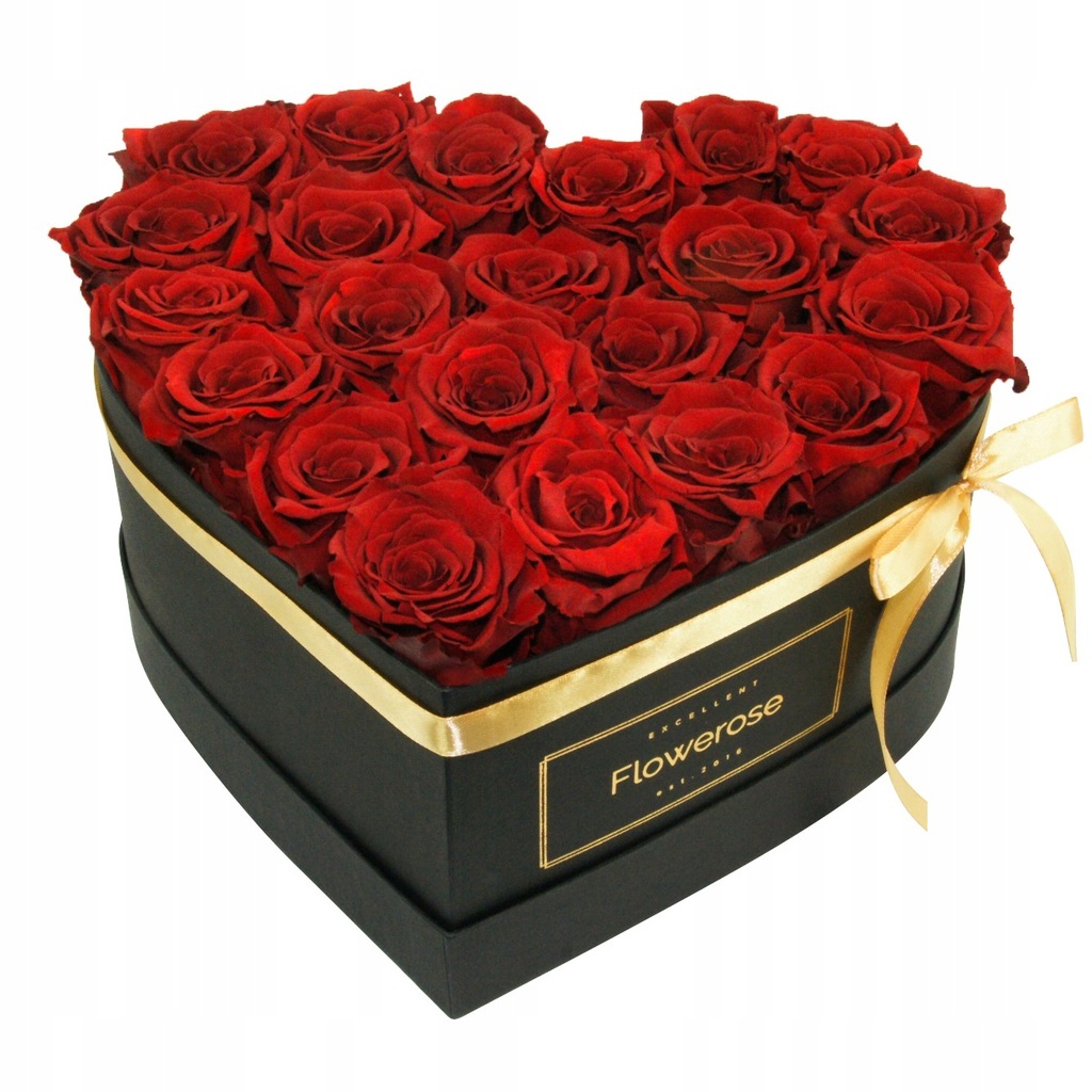 FLOWEROSE flowerbox wieczne róże w pudełku HEARTS/