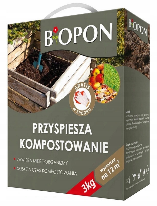 Biopon komposter przyśpiesza kompostowanie 3 kg