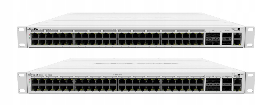 2x Switch MikroTik CRS354-48P-4S+2Q+RM 48x RJ45 1000Mb/s 4x SFP+ 2x QSFP